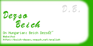 dezso beich business card